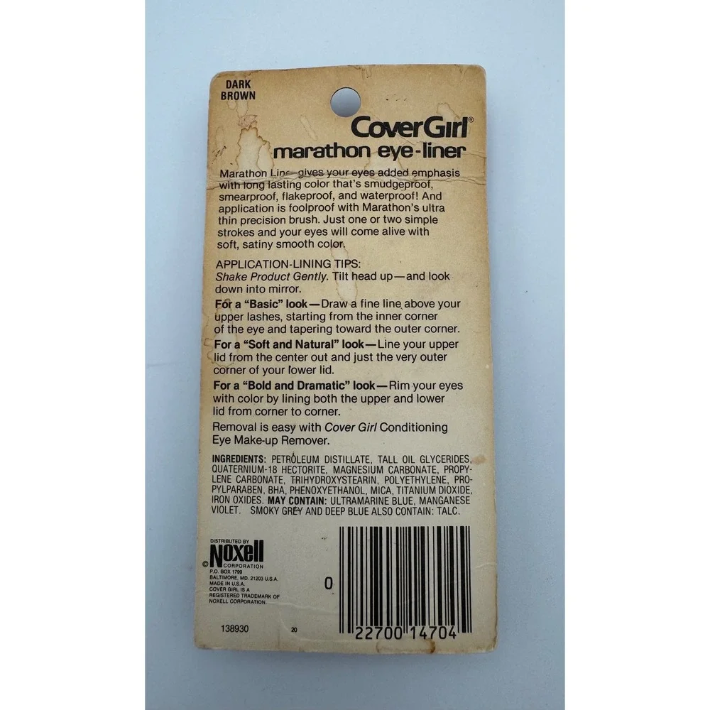 Vintage 1980s CoverGirl Marathon Eye-Liner - Dark Brown (New in Package)